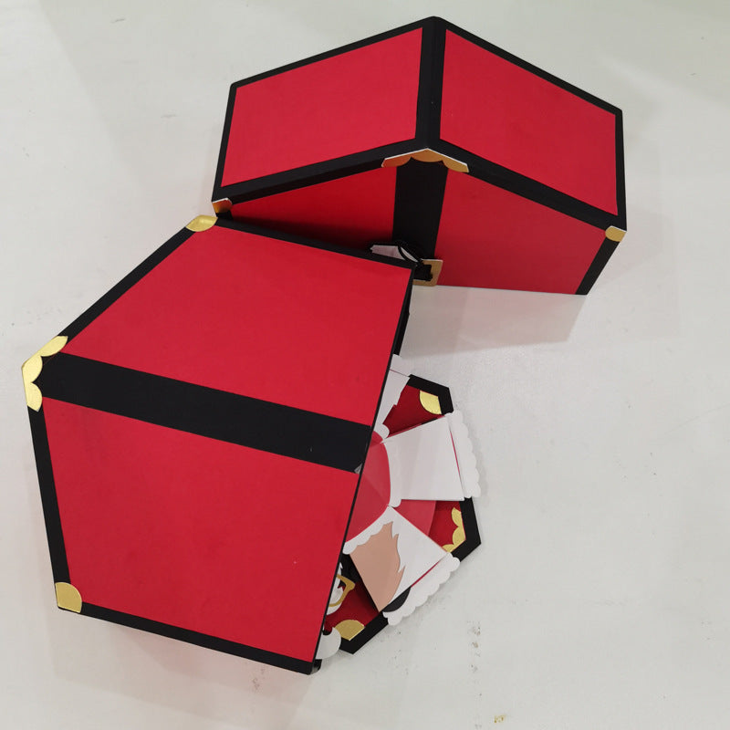 Holiday paper gift box with playful bounce design for festive celebrations
