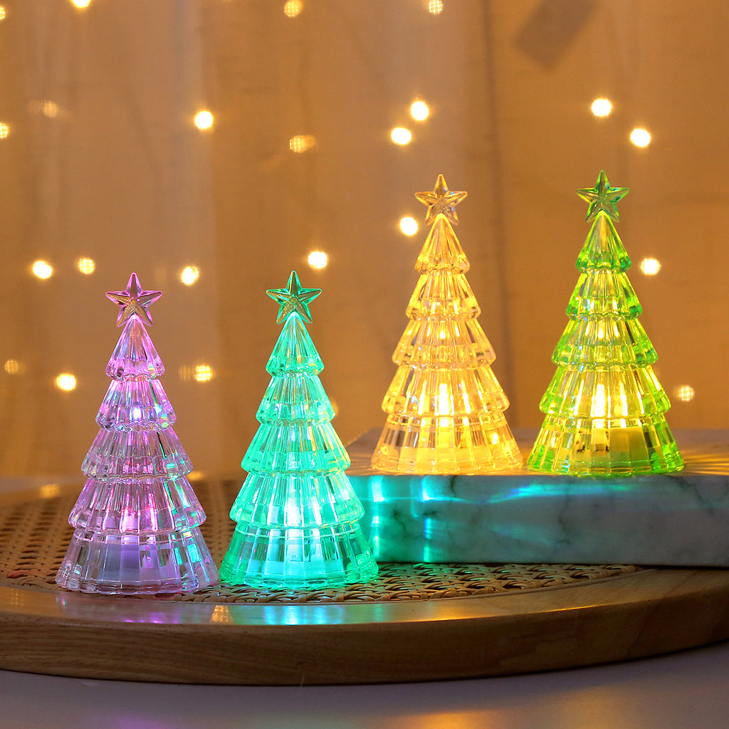 Glowing plastic Christmas tree night light for nursery