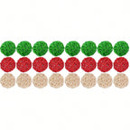 Natural rattan ornament balls in various arrangements for Christmas crafting