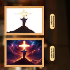 Christian devotional wall art with soft three-color light glow