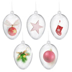 Clear plastic Christmas ornament balls in original packaging set of 5