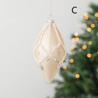Hand-painted glass dice radish Christmas ornament detail