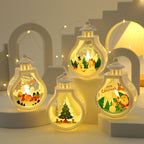 Close-up of Christmas candle lamp with soft candlelight glow