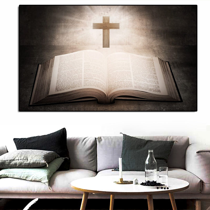 Set of 6 images showing canvas wall art from various angles and perspectives