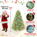Green PE PVC Christmas tree in elegant holiday display with soft lighting