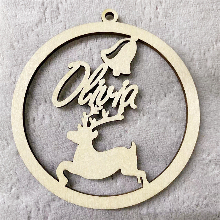 Wooden hollow carved pendant showcasing American Christmas style decor