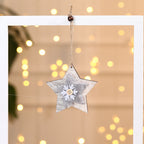 A festive gift box featuring a wooden Christmas tree plush pendant adds holiday warmth to any space