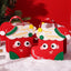 Festive Christmas felt gift bag with cartoon design in rich red