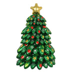Christmas tree balloon column decoration standing tall in festive red and green colors