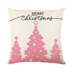 Polyester Christmas pillow cover showing cartoon anime letter pattern detail