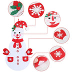 Assembled felt snowman hanging decoration for Christmas display