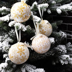 Christmas Memory Ball Pendants with snowflake designs in warm seasonal palette