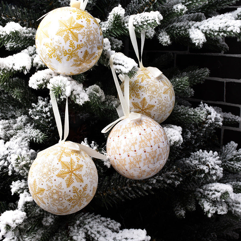Christmas Memory Ball Pendants with snowflake designs in warm seasonal palette