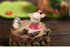 Holiday snowman desk figurine crafted from resin material