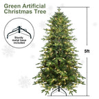 Illuminated green Christmas tree as symbol of Christmas faith and joy