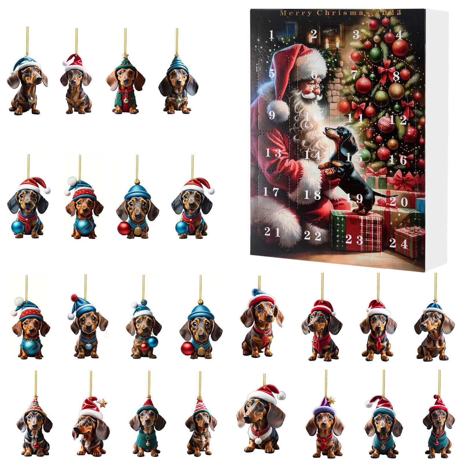 Acrylic pet pendant Christmas decoration in charming style