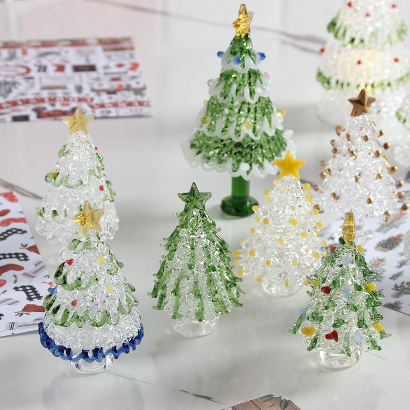 Christmas tree ornament in green brushed finish for holiday display