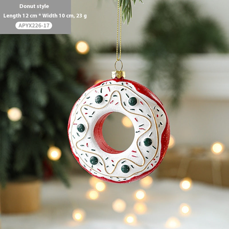 Painted plastic Christmas ornament featuring whimsical holiday vehicle design