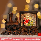 Christmas train decoration with semi-mechanical craftsmanship detail