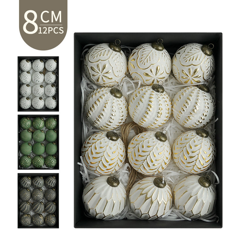 Antique Christmas ball ornament set arranged for Christmas display