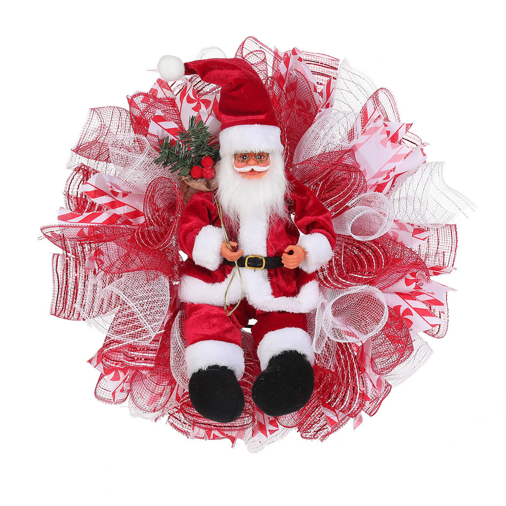 Red and gold Christmas decoration garland for festive home ambiance