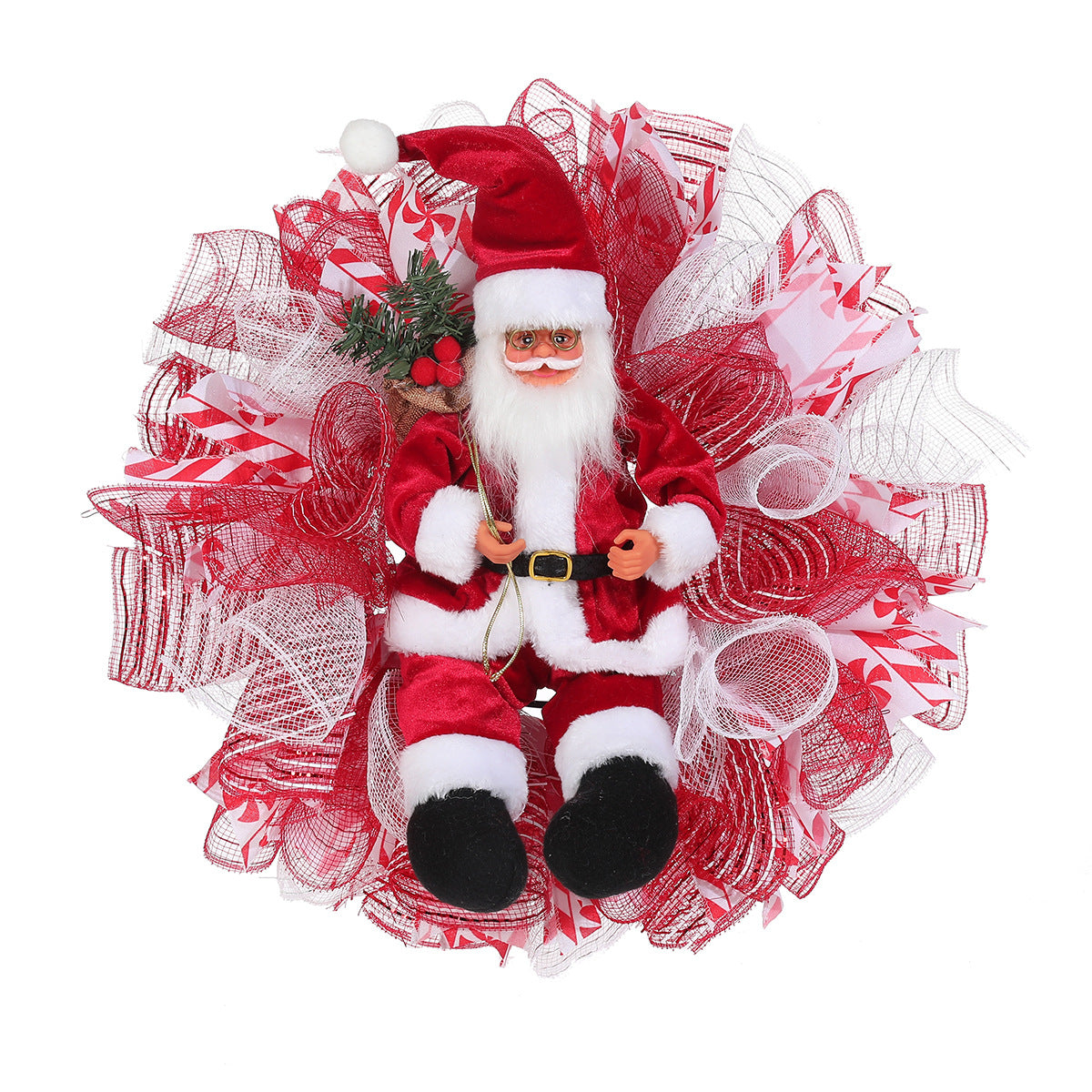 Red and gold Christmas decoration garland for festive home ambiance