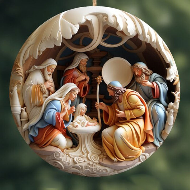 Wooden Christmas ornaments with playful holiday themes