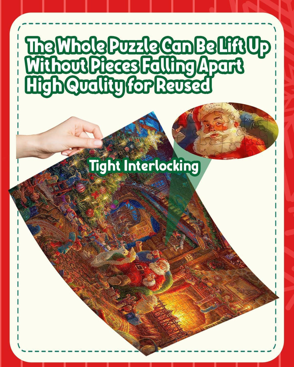 24-piece Christmas countdown puzzle laid out before assembly begins