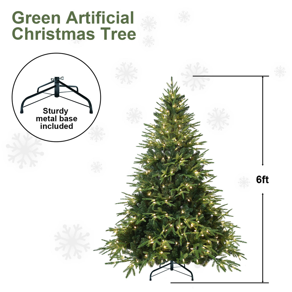 Multi-size Christmas tree comparison showing 6ft and 7.5ft options