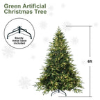 Multi-size Christmas tree comparison showing 6ft and 7.5ft options