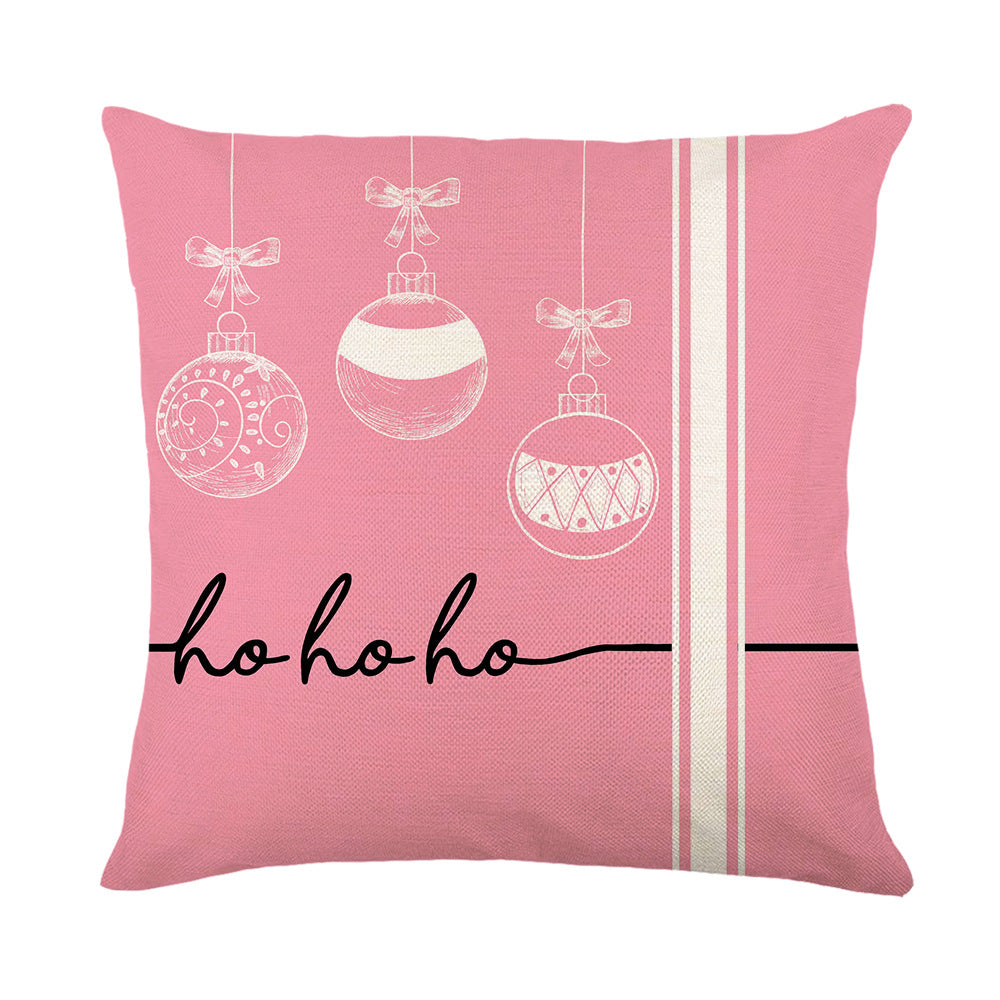 Christmas pillow cover with letter print design featuring cheerful holiday colors Main image