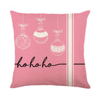 Christmas pillow cover with letter print design featuring cheerful holiday colors