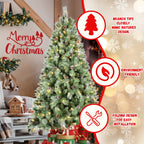 Stacked Christmas trees in multiple sizes showing the range of heights available from 5ft to 9ft
