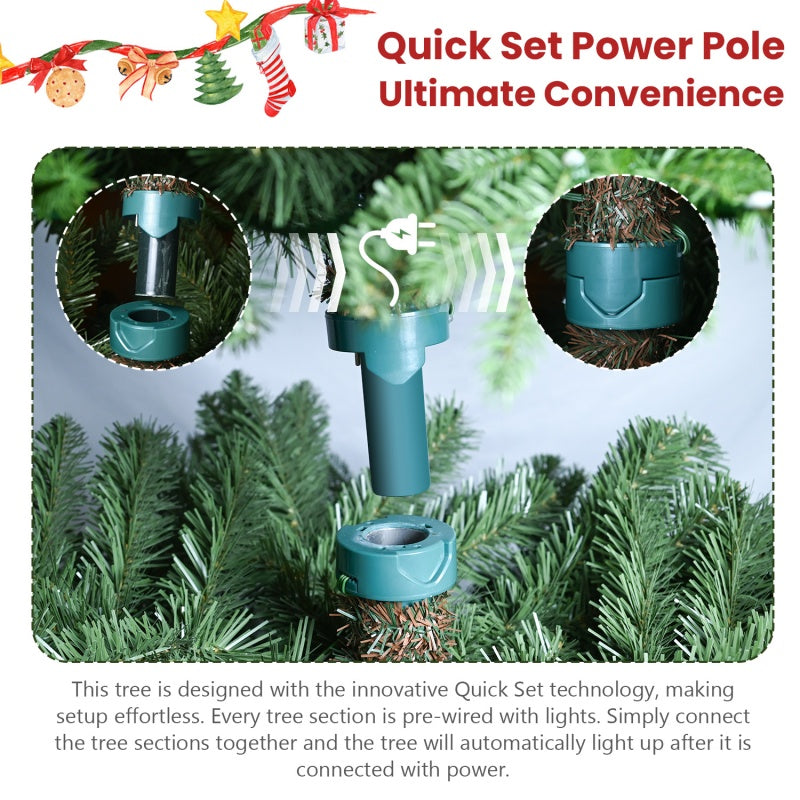 Unlit 7ft Christmas tree showing 2126 mixed branch tips before lighting