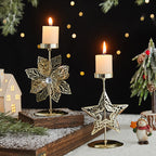 Romantic Wrought Iron Christmas Candlestick Decoration - Christian Home Decor