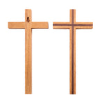 Natural oak cross ornament for wall hanging