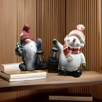 European-style Christmas resin lamp close-up detail view