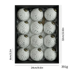 Antique gold and silver Christmas ball ornaments in set display