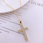 Minimalist gold cross necklace for daily devotion