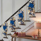 Holiday decoration with pomegranate and wheel wreath design in warm tones