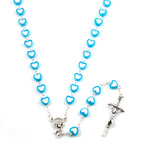 Acrylic rosary necklace laid flat showing 700mm length