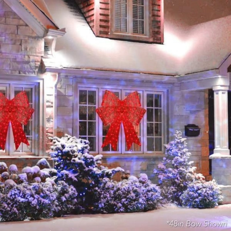 Light up Christmas bowknot styled as holiday table centerpiece