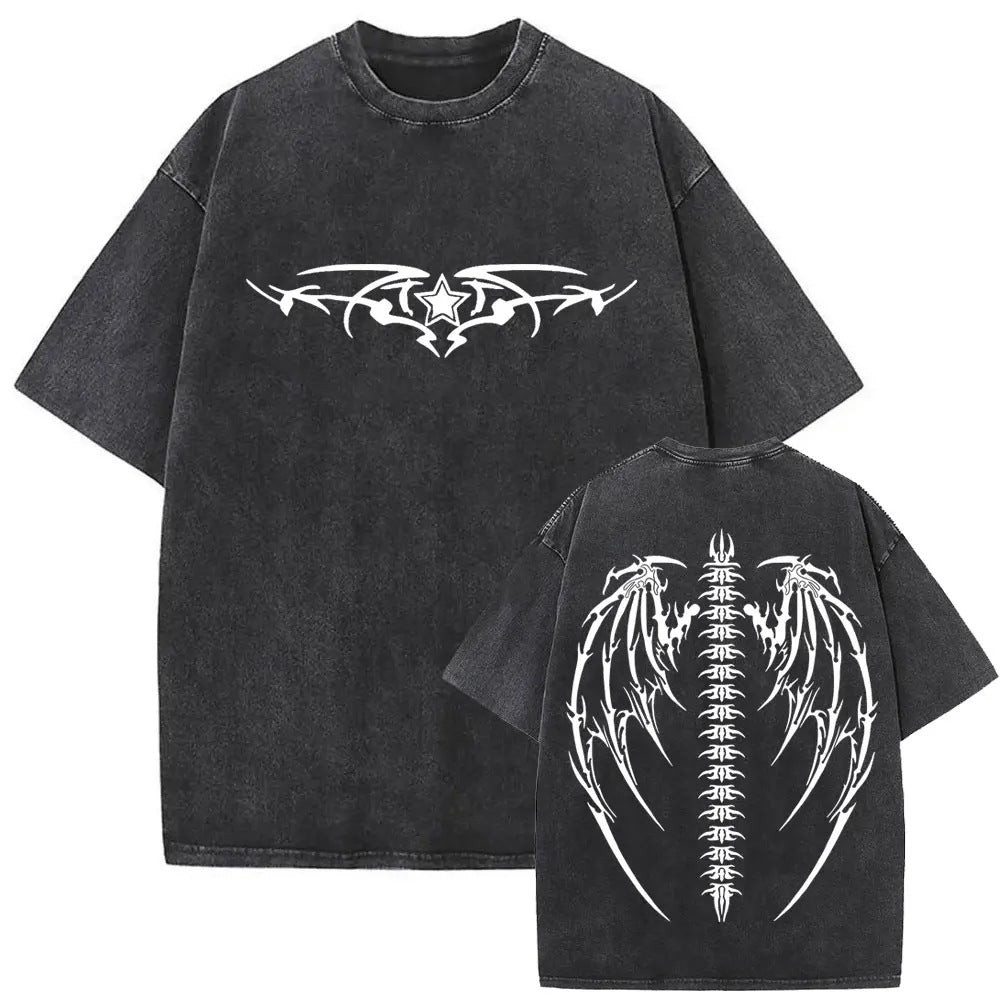Man wearing black cotton blend Forgive Them Father t-shirt