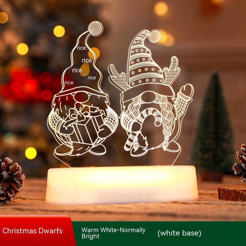 Acrylic LED night light displayed as Christmas ornament in home decor