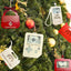 Festive fuel pump wooden Christmas ornament with red finish