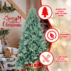 Blue Christmas tree as room centerpiece with garland decorations
