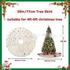 Soft plush Christmas tree style welcome mat with cozy winter decorations