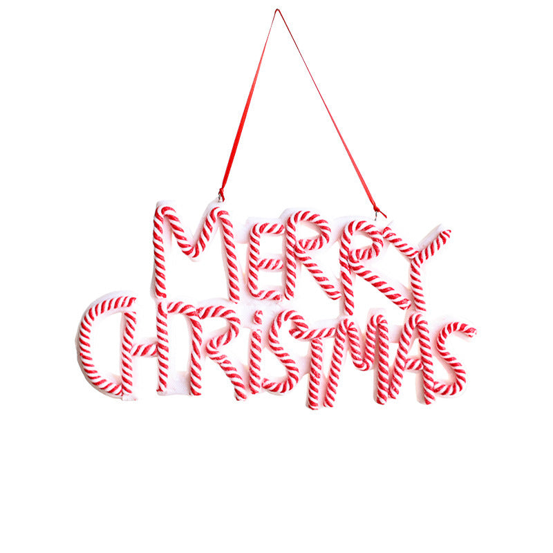 Set of Christmas tree ornaments with word plates