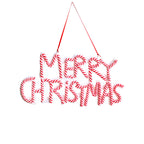 Set of Christmas tree ornaments with word plates