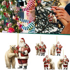Old Man with polar bear acrylate ornament detail